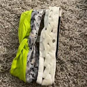 Lululemon braided white and pattern knot headbands